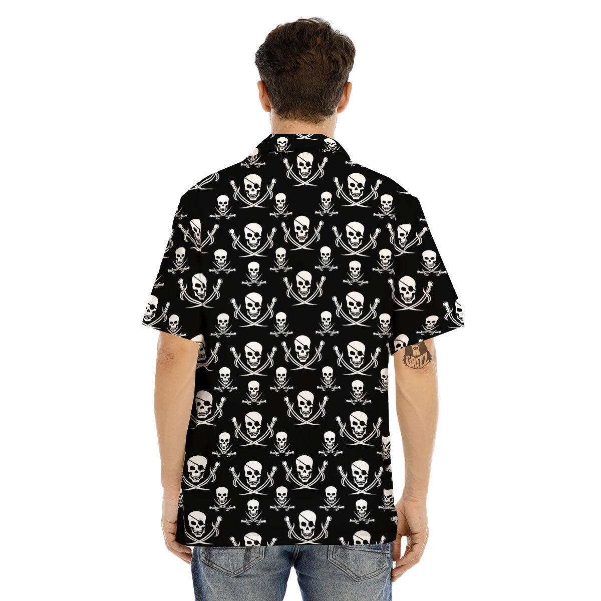 Theme Pirate Print Pattern Men's Hawaiian Shirt-grizzshop