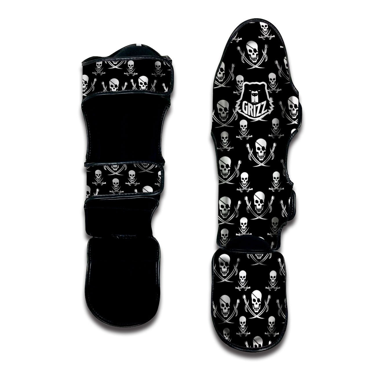 Theme Pirate Print Pattern Muay Thai Shin Guards-grizzshop