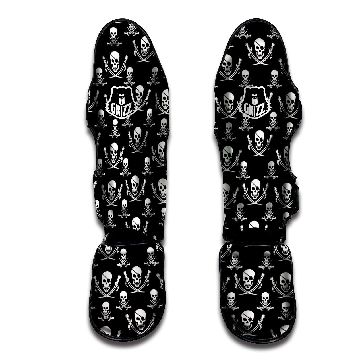Theme Pirate Print Pattern Muay Thai Shin Guards-grizzshop