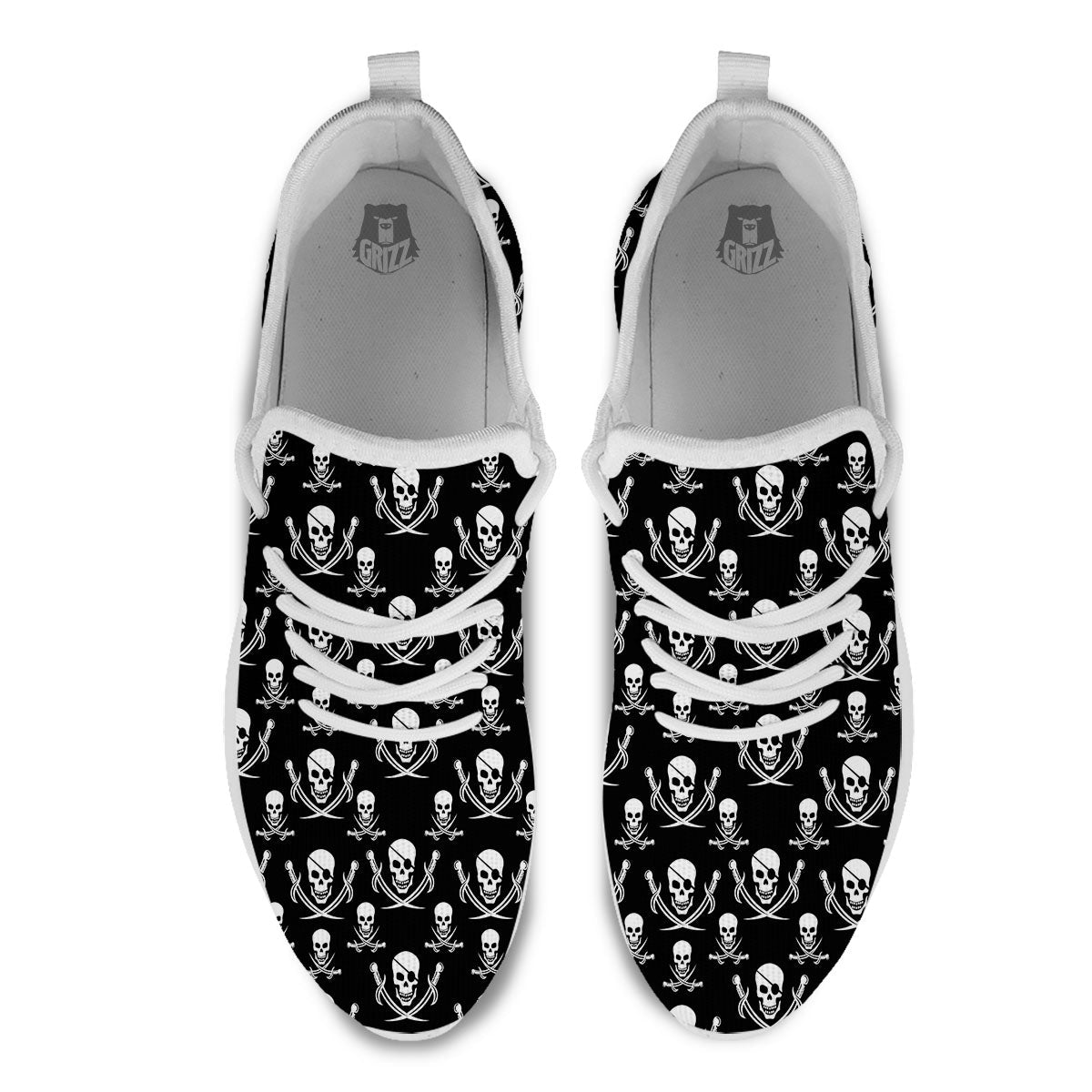 Theme Pirate Print Pattern White Athletic Shoes-grizzshop