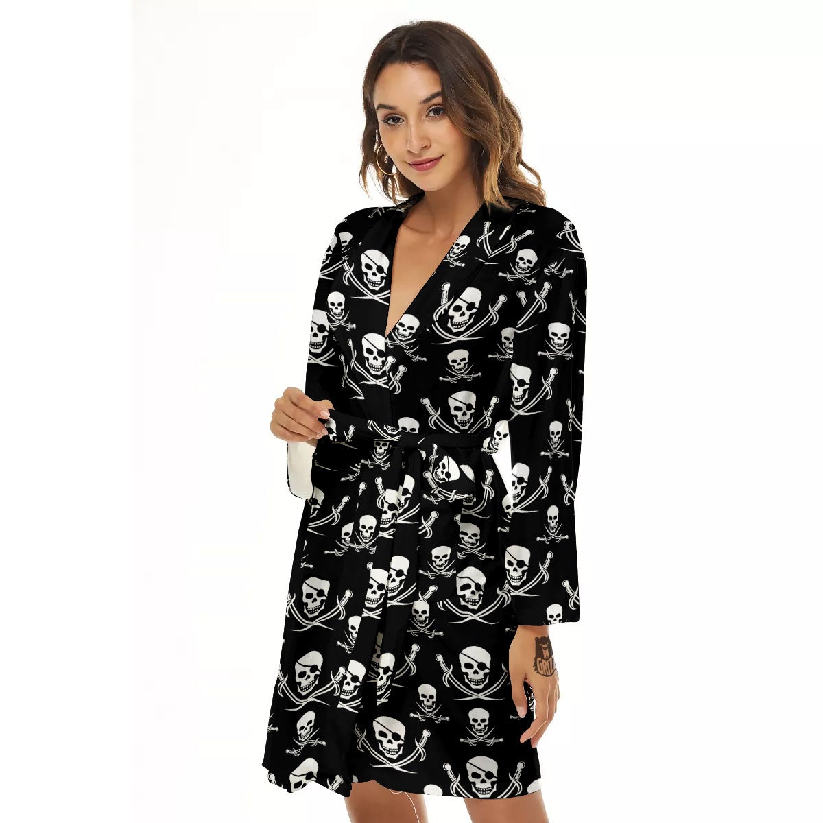 Theme Pirate Print Pattern Women's Robe-grizzshop