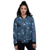 Theme Tennis Print Pattern Women's Bomber Jacket-grizzshop