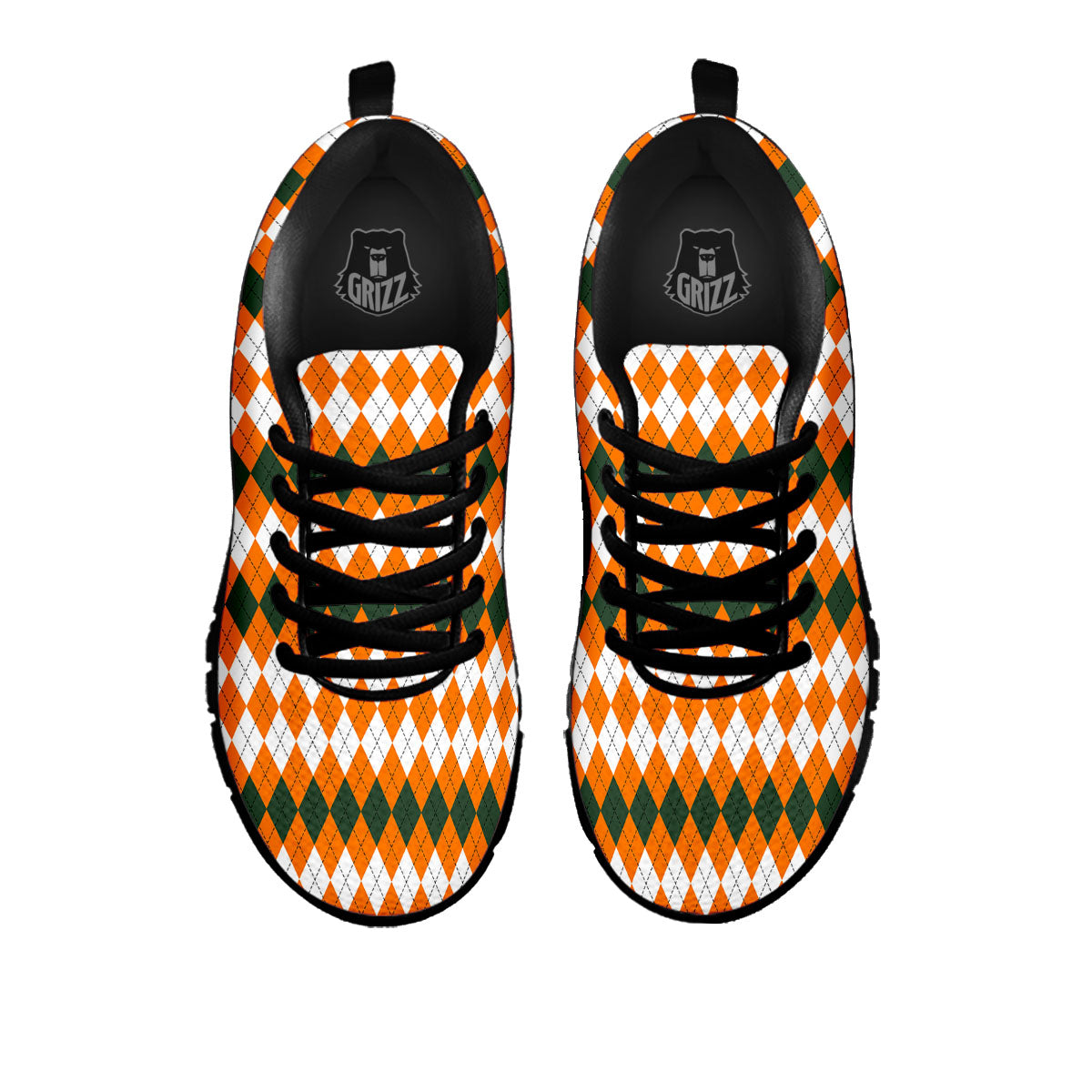Themed Argyle Halloween Print Pattern Black Sneaker-grizzshop