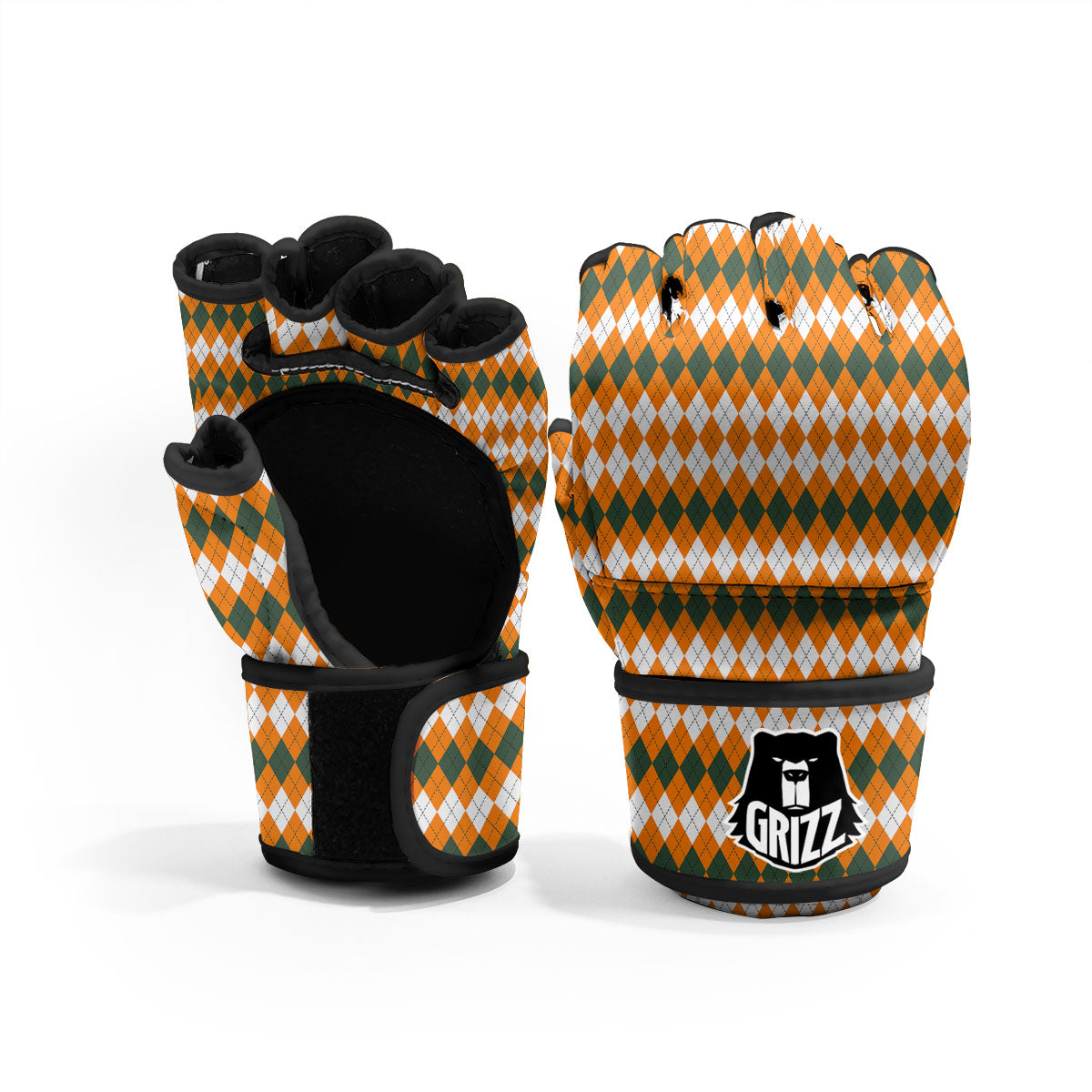 Themed Argyle Halloween Print Pattern MMA Gloves-grizzshop