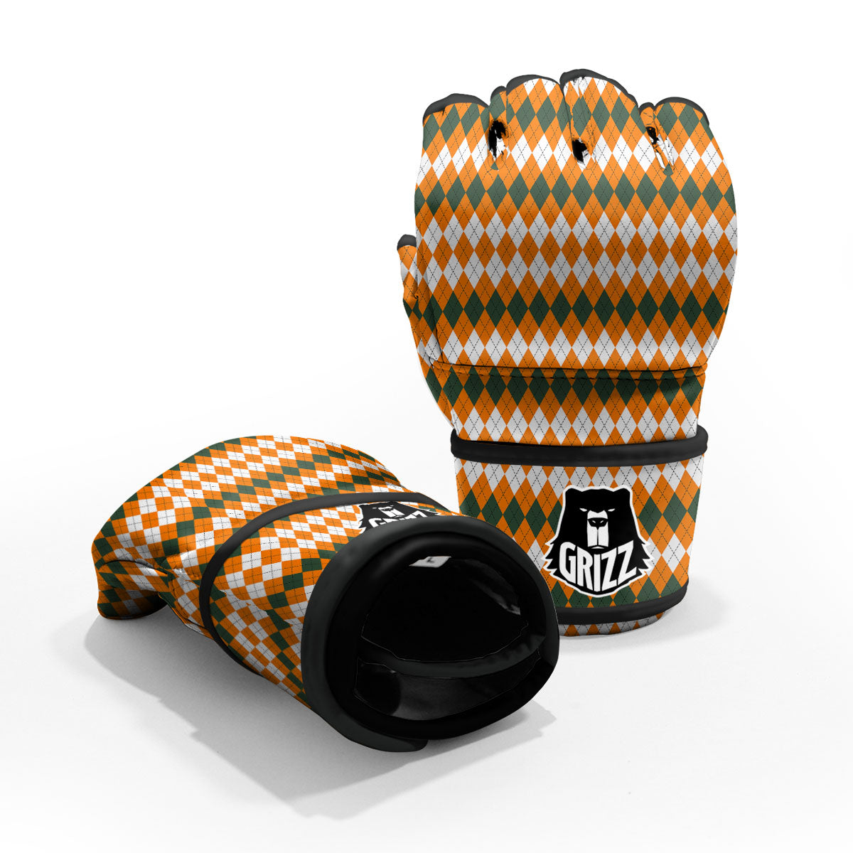 Themed Argyle Halloween Print Pattern MMA Gloves-grizzshop