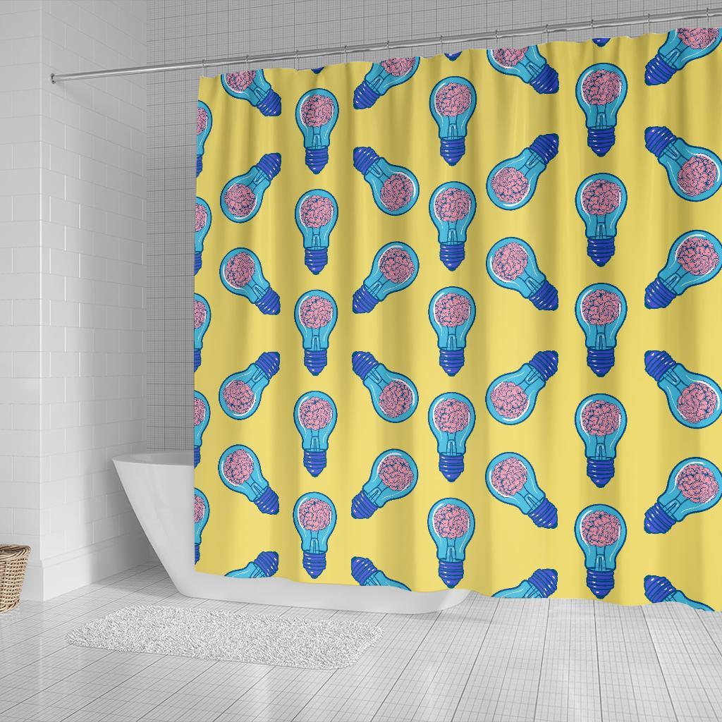 Thinking Brain Pattern Print Bathroom Shower Curtain-grizzshop