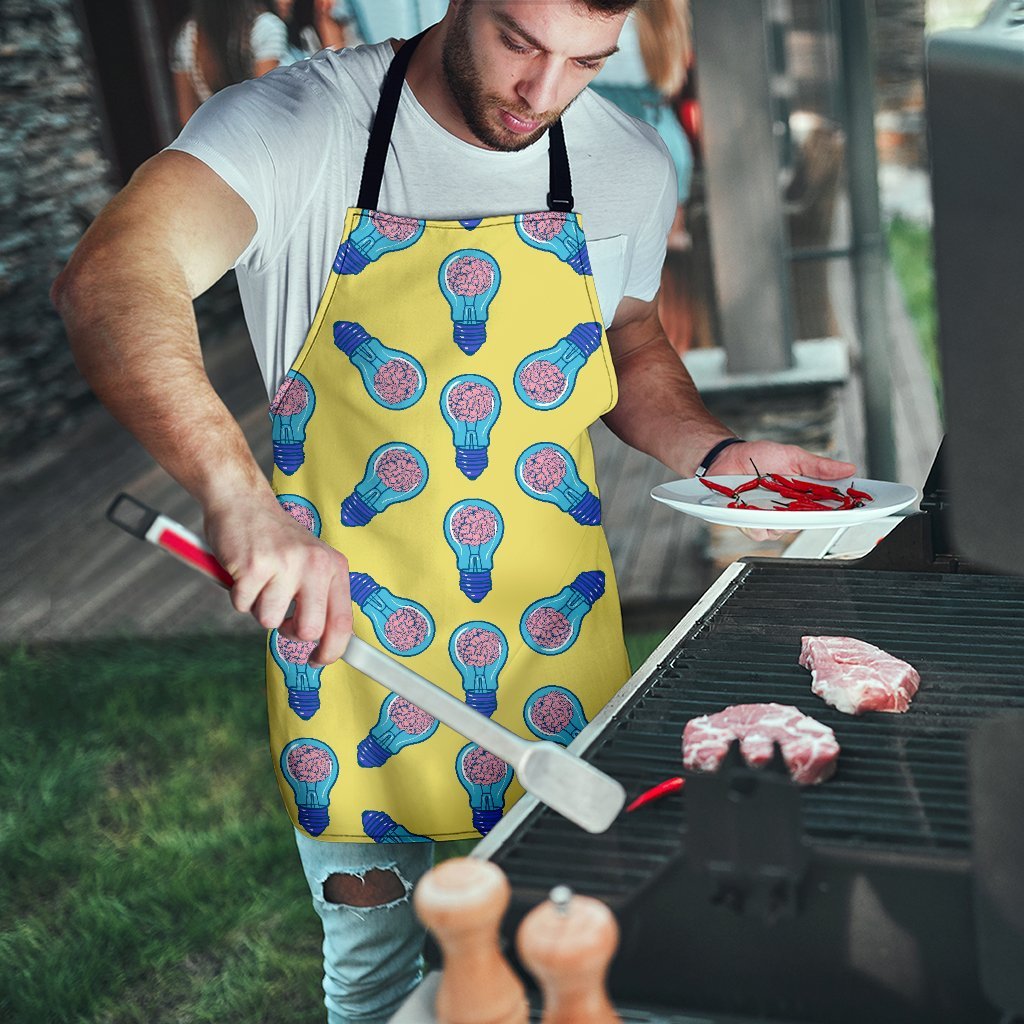Thinking Brain Pattern Print Men's Apron-grizzshop
