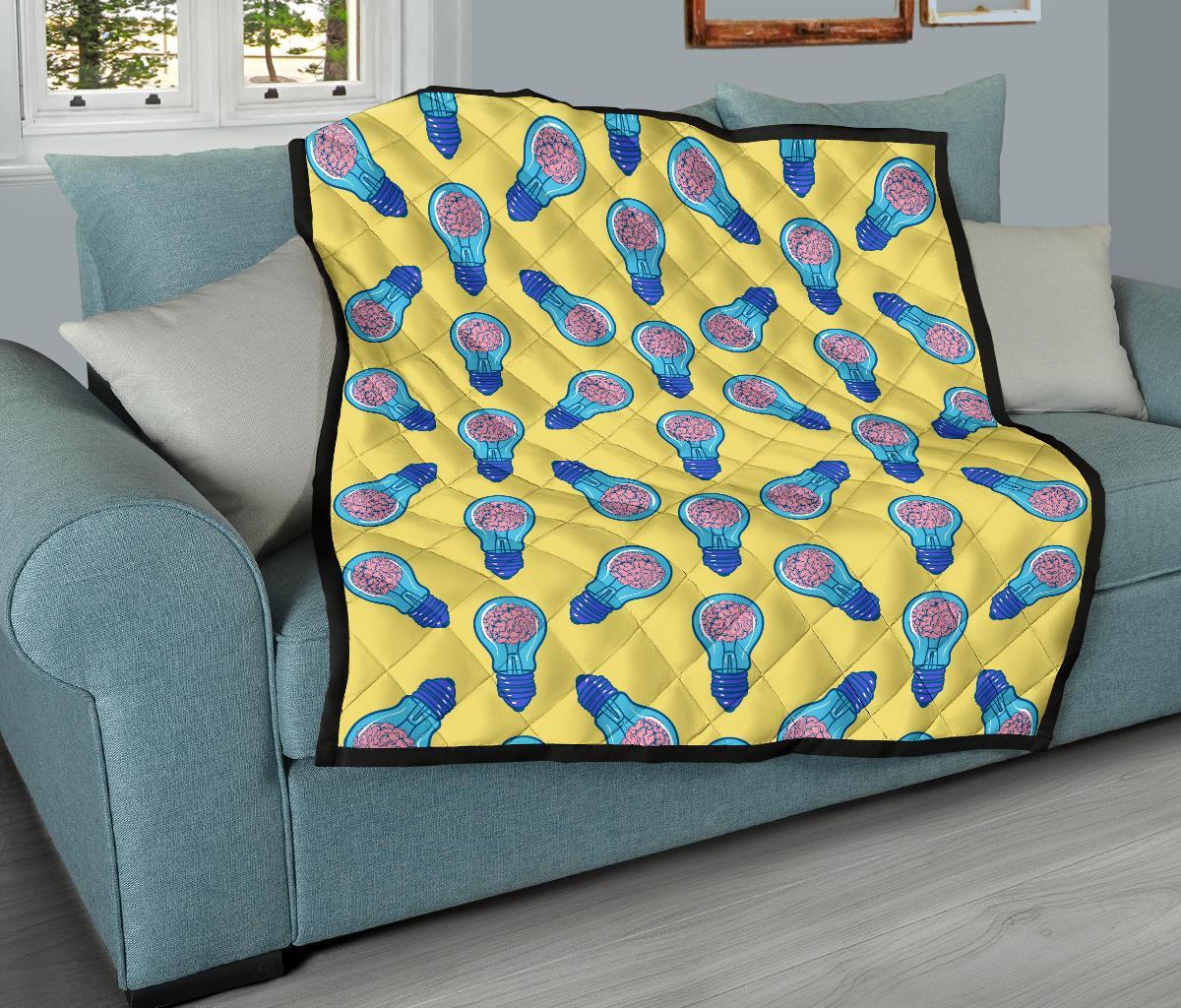 Thinking Brain Pattern Print Quilt-grizzshop