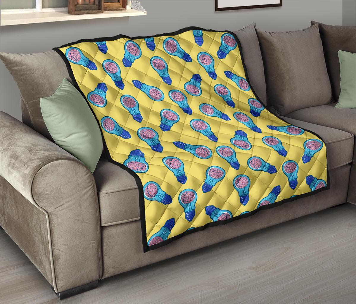 Thinking Brain Pattern Print Quilt-grizzshop