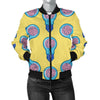 Thinking Brain Pattern Print Women Casual Bomber Jacket-grizzshop