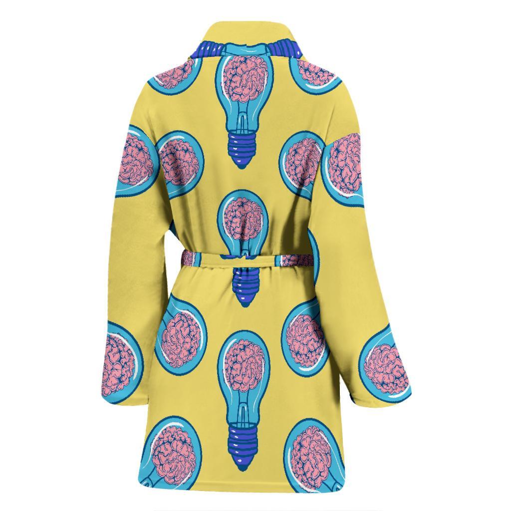 Thinking Brain Pattern Print Women Long Robe-grizzshop