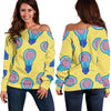 Load image into Gallery viewer, Thinking Brain Pattern Print Women Off Shoulder Sweatshirt-grizzshop