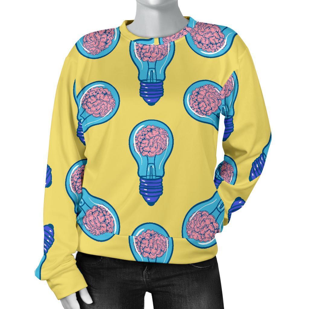 Thinking Brain Pattern Print Women's Sweatshirt-grizzshop