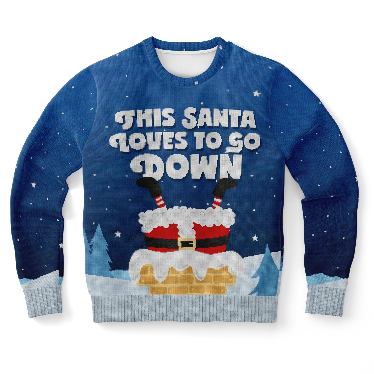 This Santa Loves To Go Down Ugly Christmas Sweater-grizzshop