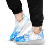 Tie Dye Acid Wash White And Blue Print White Athletic Shoes-grizzshop