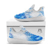 Tie Dye Acid Wash White And Blue Print White Athletic Shoes-grizzshop