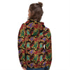 Tie Dye And Godzilla Print Pattern Women's Hoodie-grizzshop