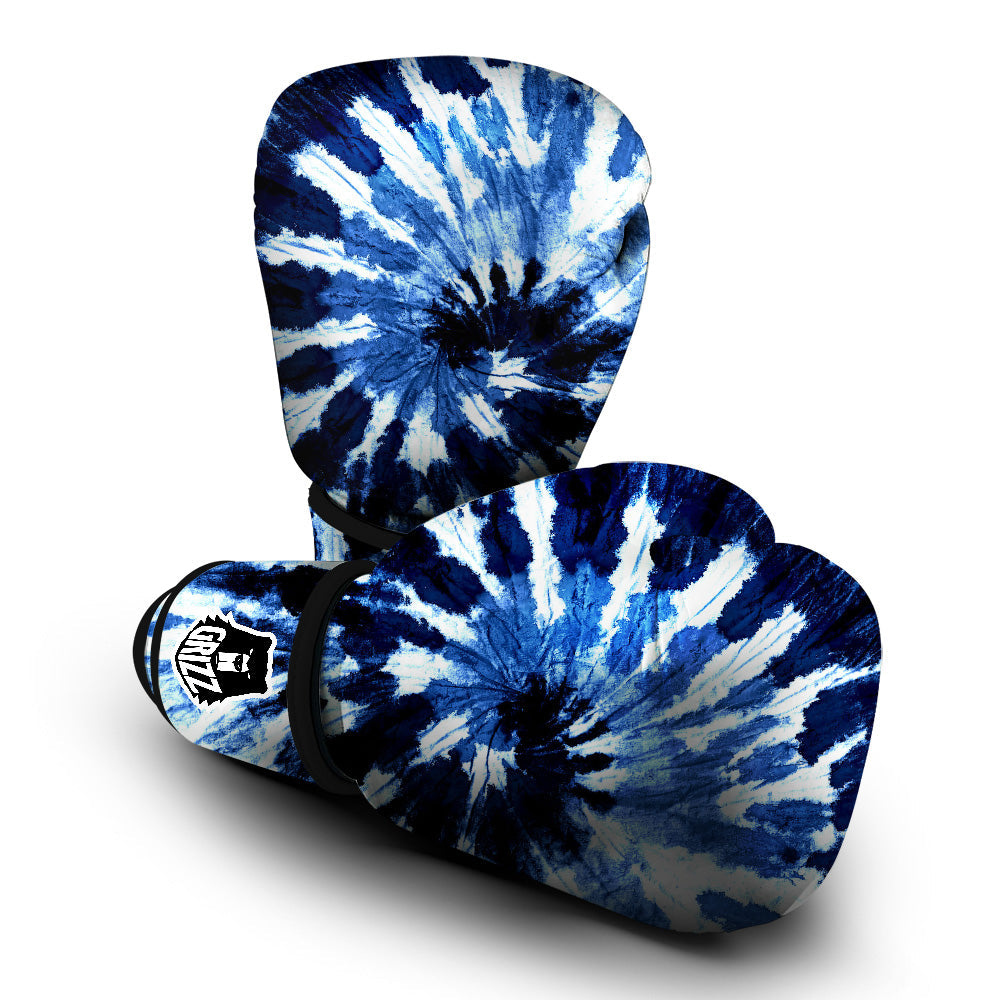 Tie Dye Black And Blue Print Boxing Gloves-grizzshop