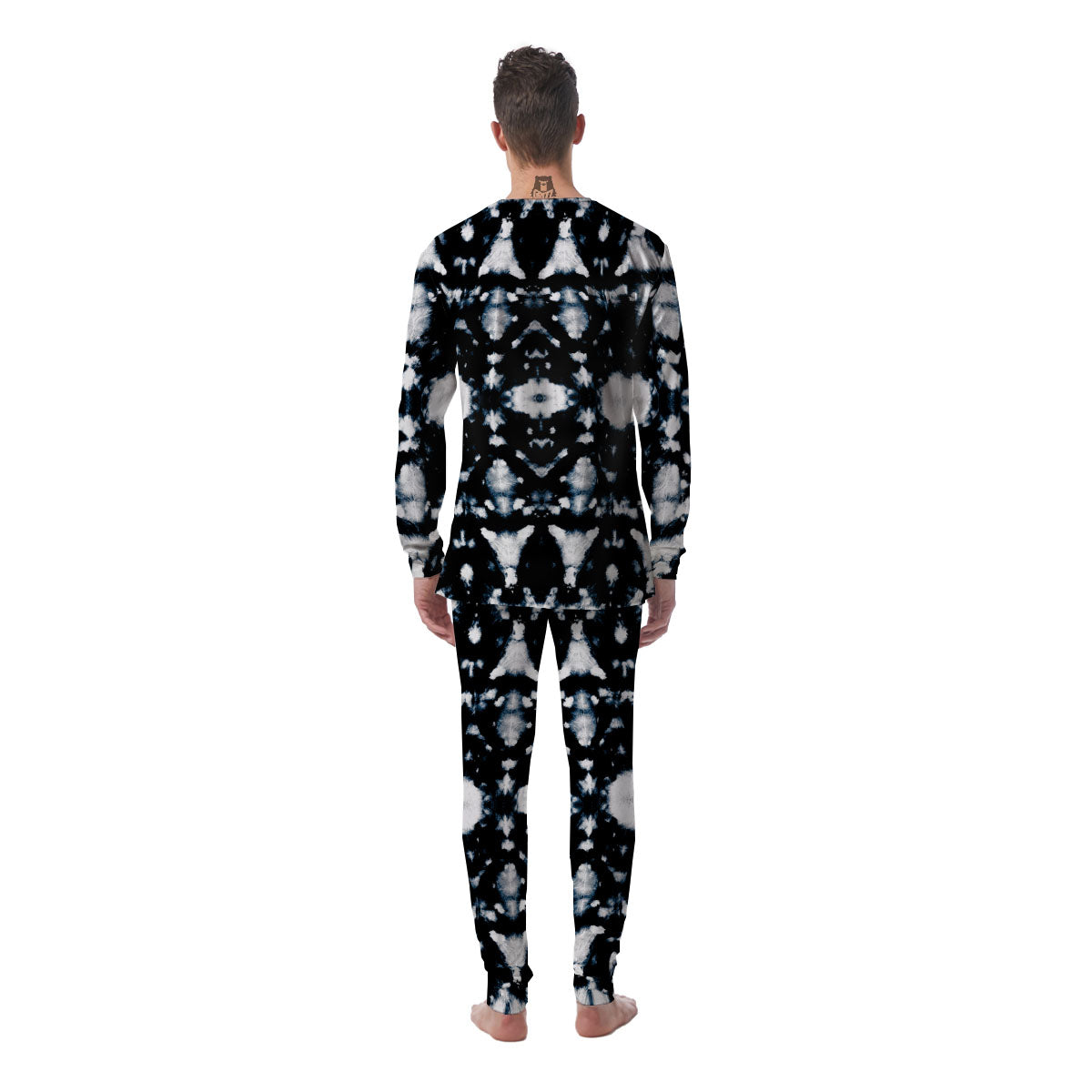 Tie Dye Black Backed Print Men's Pajamas-grizzshop