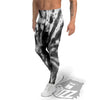 Tie Dye Black White Print Pattern Men's Leggings-grizzshop