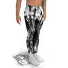 Tie Dye Black White Print Pattern Men's Leggings-grizzshop