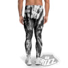 Tie Dye Black White Print Pattern Men's Leggings-grizzshop