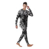 Tie Dye Black White Print Pattern Men's Pajamas-grizzshop