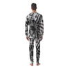 Tie Dye Black White Print Pattern Men's Pajamas-grizzshop