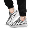 Tie Dye Black White Print Pattern White Athletic Shoes-grizzshop