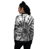 Tie Dye Black White Print Pattern Women's Bomber Jacket-grizzshop