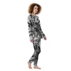 Tie Dye Black White Print Pattern Women's Pajamas-grizzshop