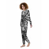 Tie Dye Black White Print Pattern Women's Pajamas-grizzshop