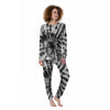 Tie Dye Black White Print Pattern Women's Pajamas-grizzshop