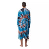 Tie Dye Blue And Orange Print Men's Robe-grizzshop