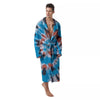 Tie Dye Blue And Orange Print Men's Robe-grizzshop