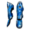 Tie Dye Blue And White Print Muay Thai Shin Guards-grizzshop