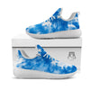 Tie Dye Blue And White Print White Athletic Shoes-grizzshop