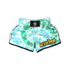 Tie Dye Blue Green And White Print Muay Thai Boxing Shorts-grizzshop