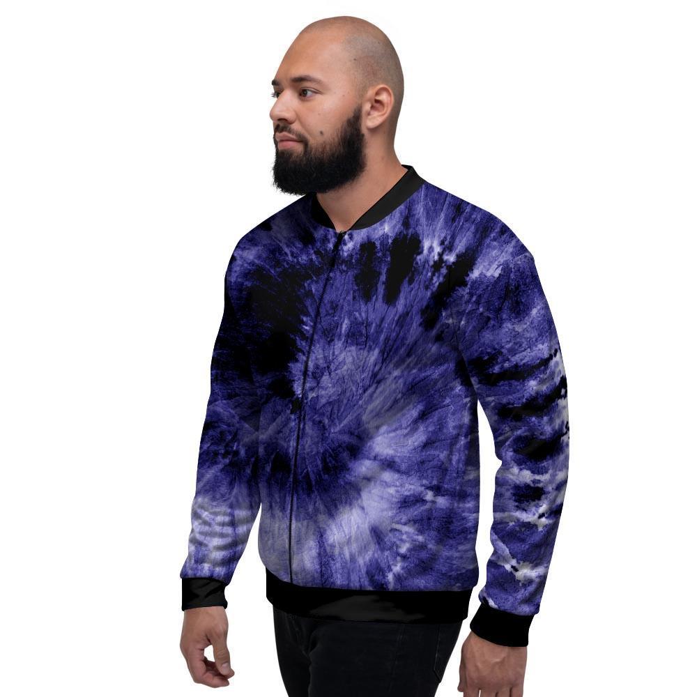 Tie Dye Blue Men's Bomber Jacket-grizzshop