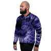 Tie Dye Blue Men's Bomber Jacket-grizzshop