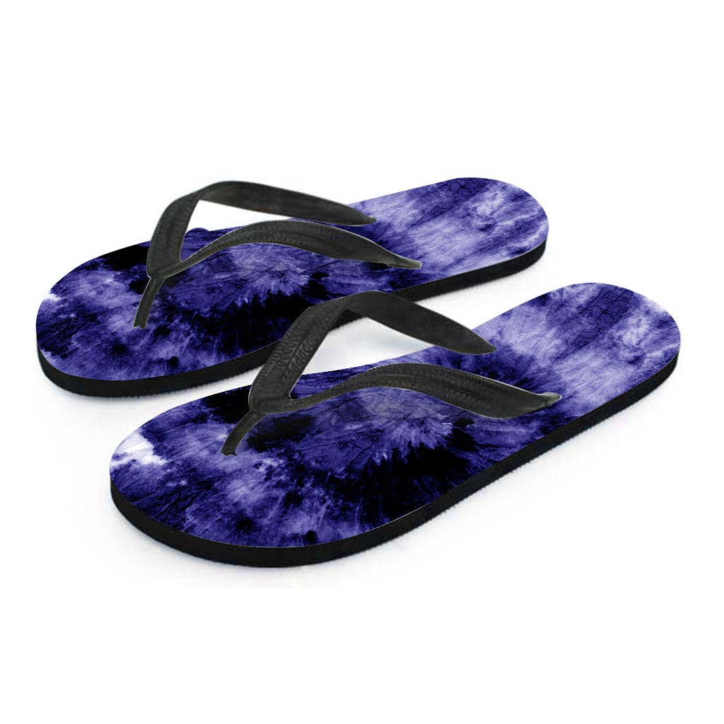 Tie Dye Blue Men's Flip Flops-grizzshop