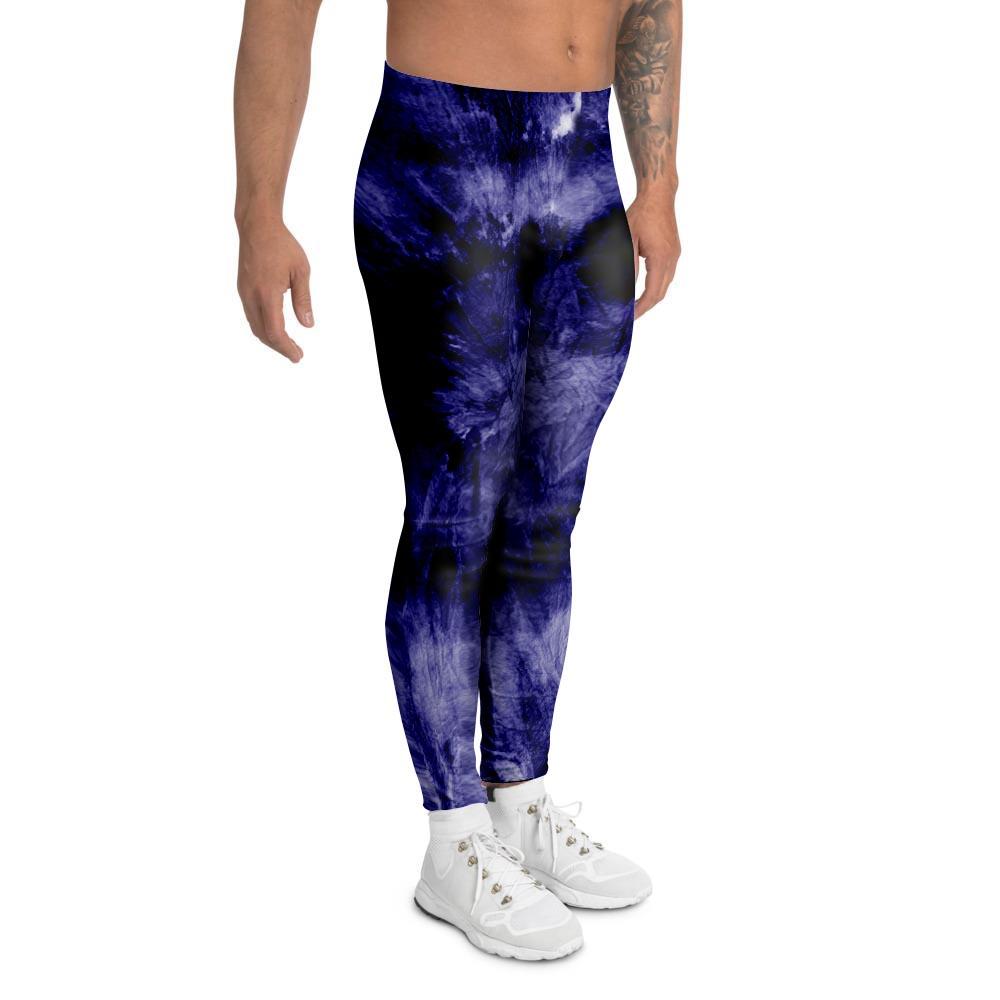 Tie Dye Blue Men's Leggings-grizzshop