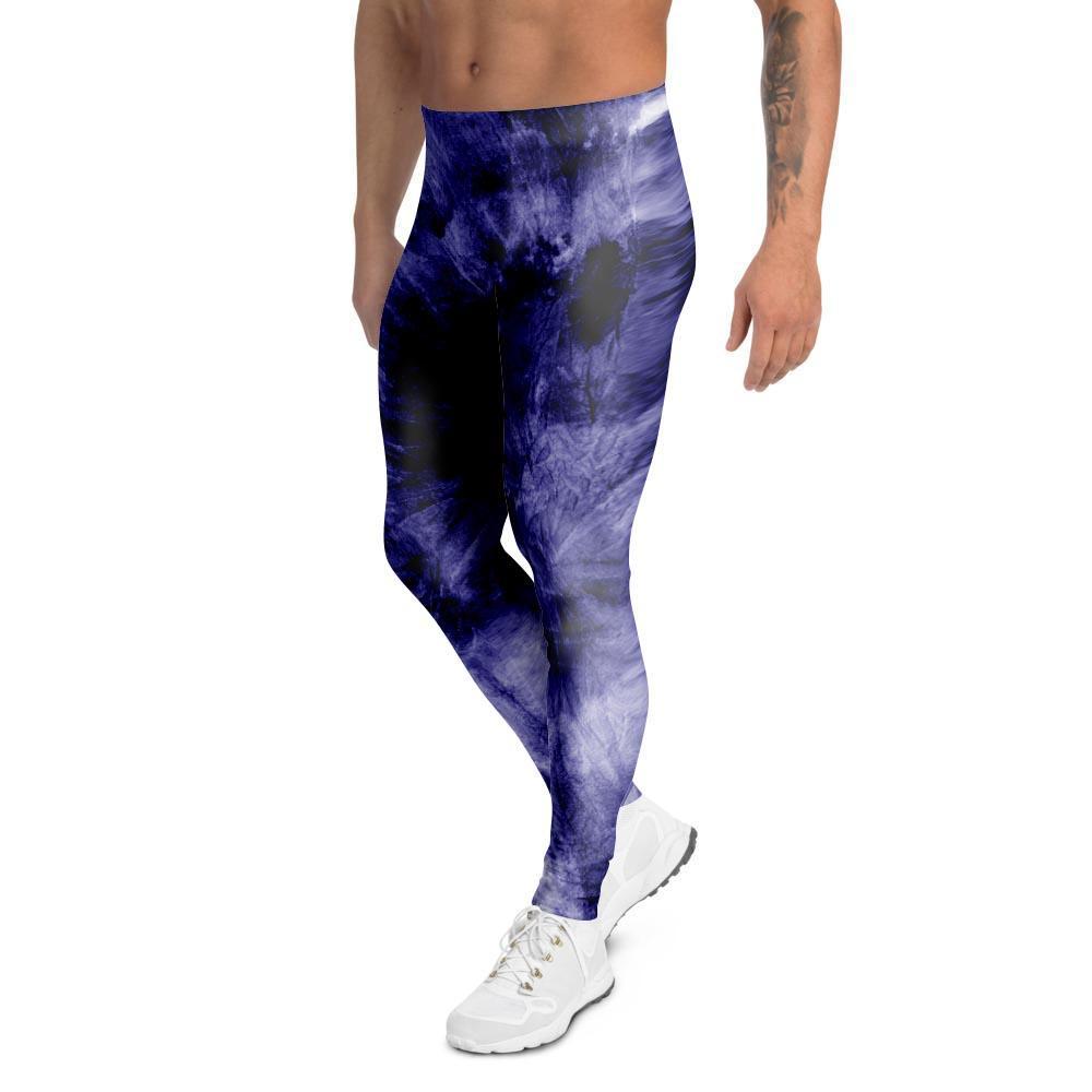 Tie Dye Blue Men's Leggings-grizzshop