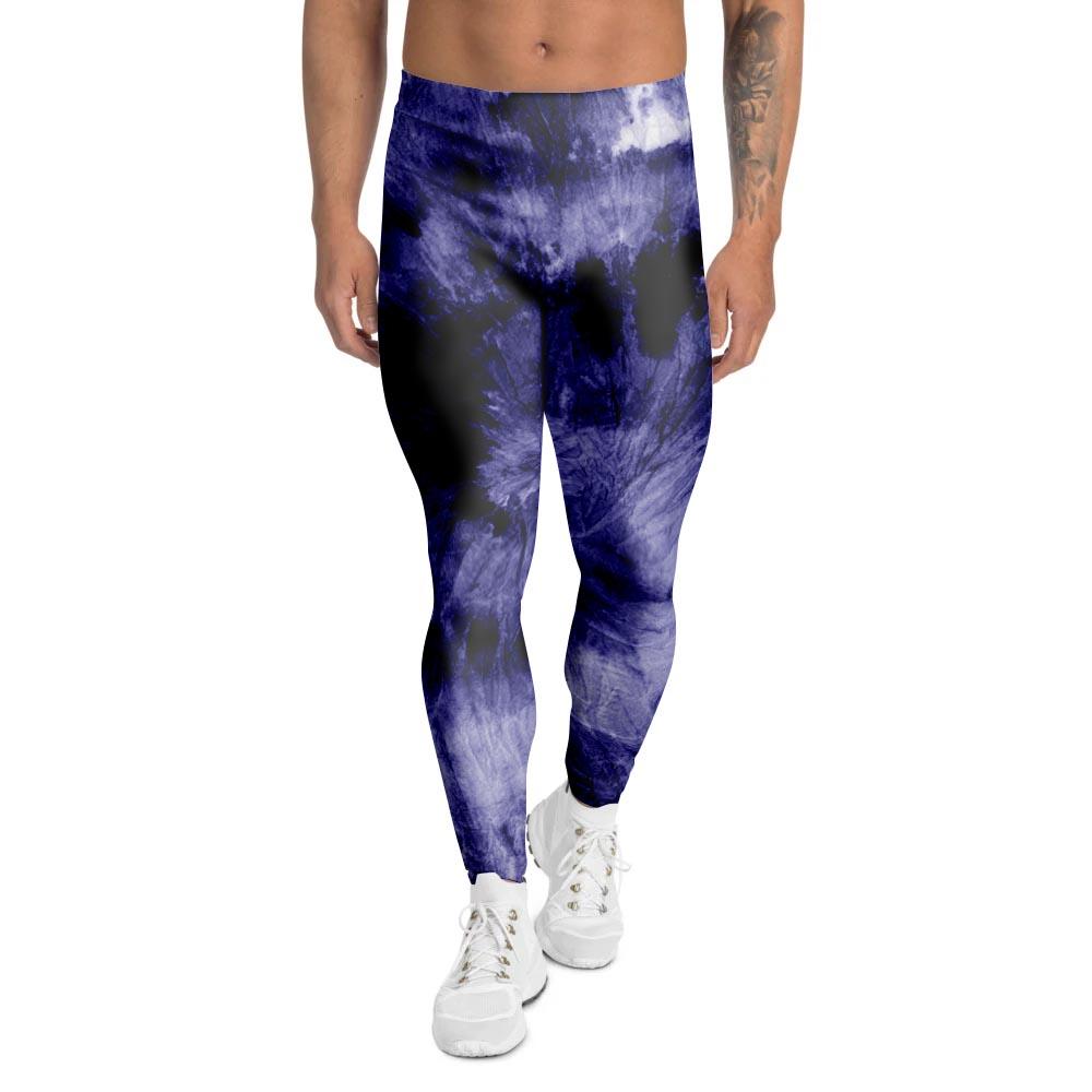 Tie Dye Blue Men's Leggings-grizzshop