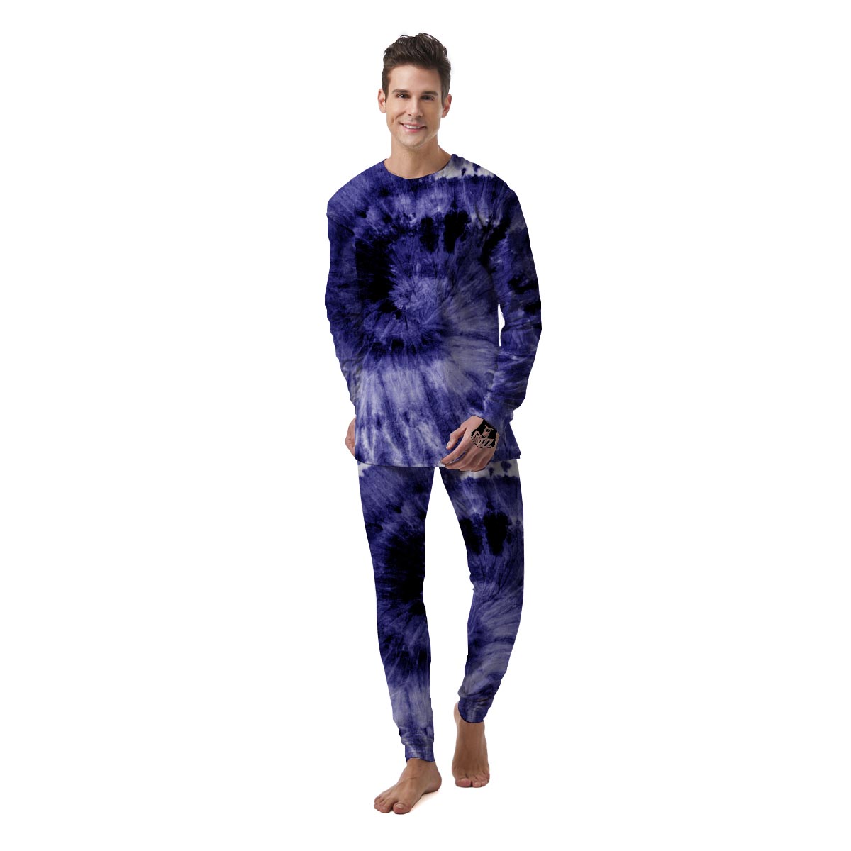 Tie Dye Blue Men's Pajamas-grizzshop