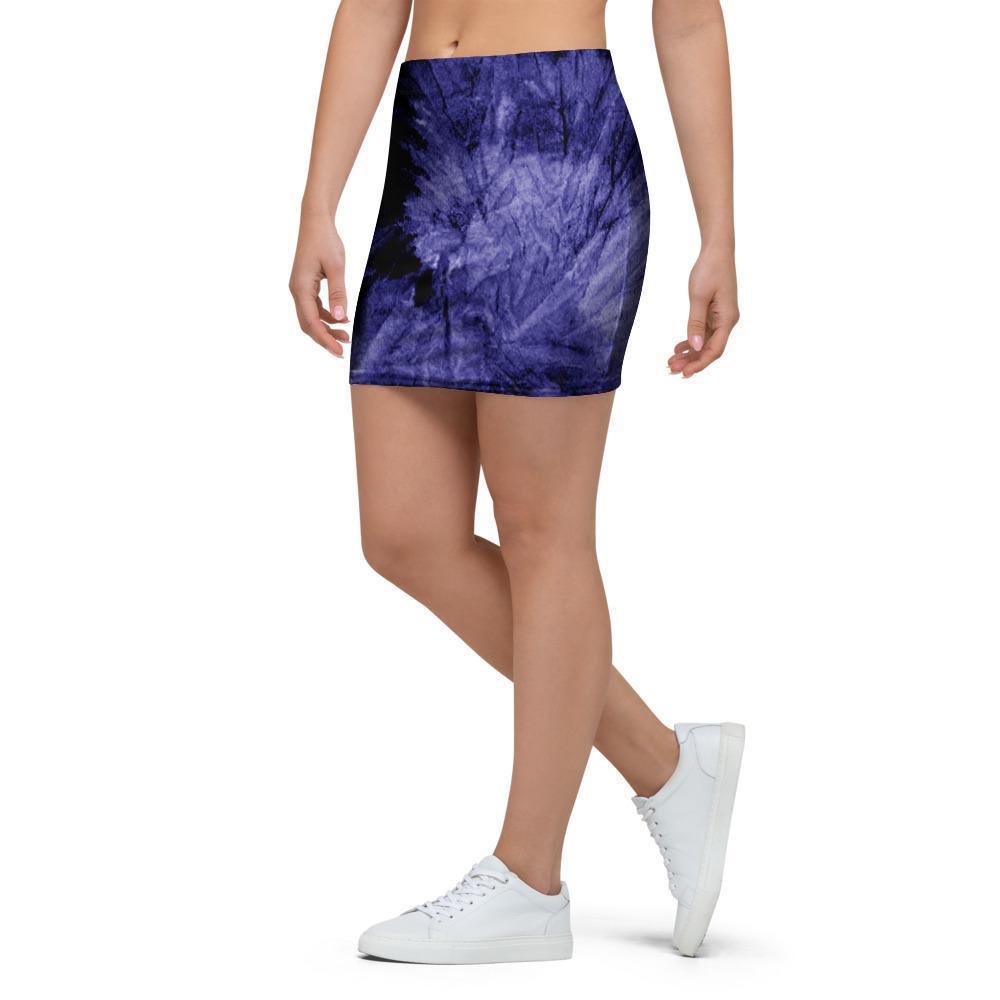 Tie Dye Blue Mini Skirt-grizzshop