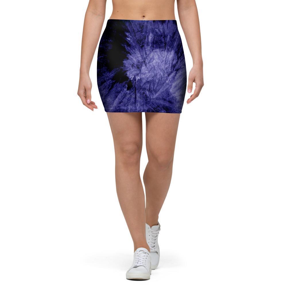 Tie Dye Blue Mini Skirt-grizzshop