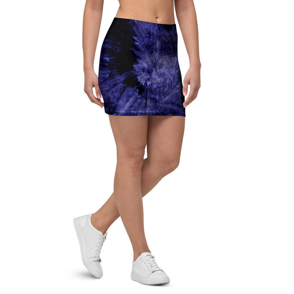 Tie Dye Blue Mini Skirt-grizzshop