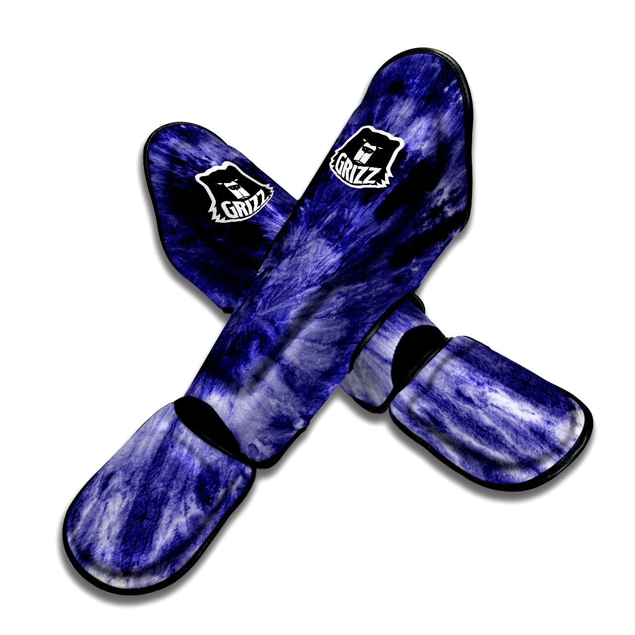 Tie Dye Blue Muay Thai Shin Guard-grizzshop