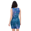 Tie Dye Blue Print Bodycon Dress-grizzshop